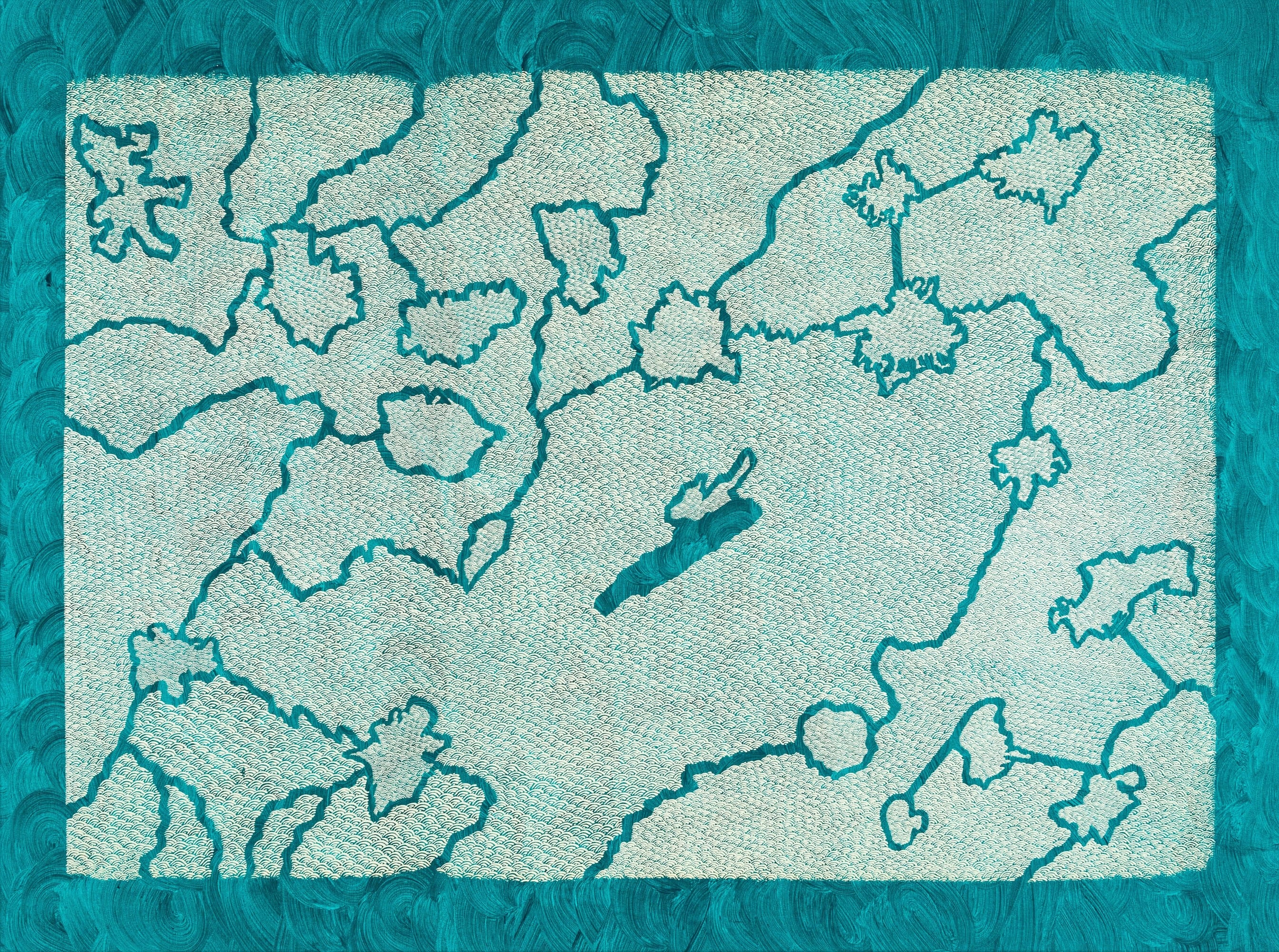 ID151 - Acrylic and silkscreen ink on canvas - YahouBrothers