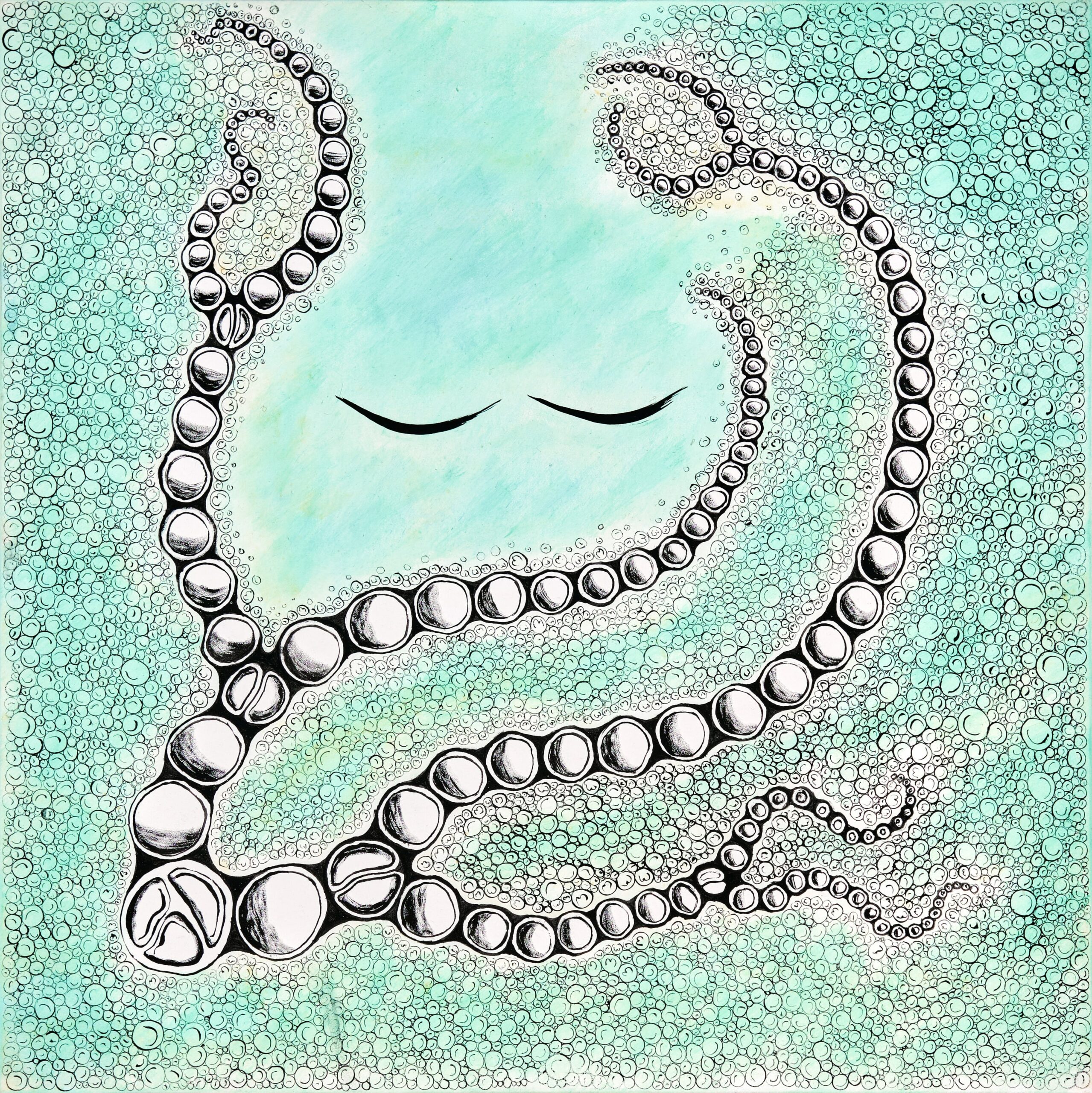 ID319 - Mineral Pigments, Pigments and Acrylic on canvas - Made in Tokyo, Japan - YahouBrothers